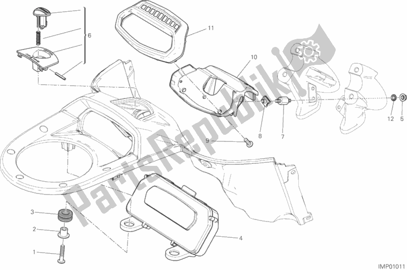 Todas las partes para Tablero De Instrumentos de Ducati Diavel FL 1200 2017